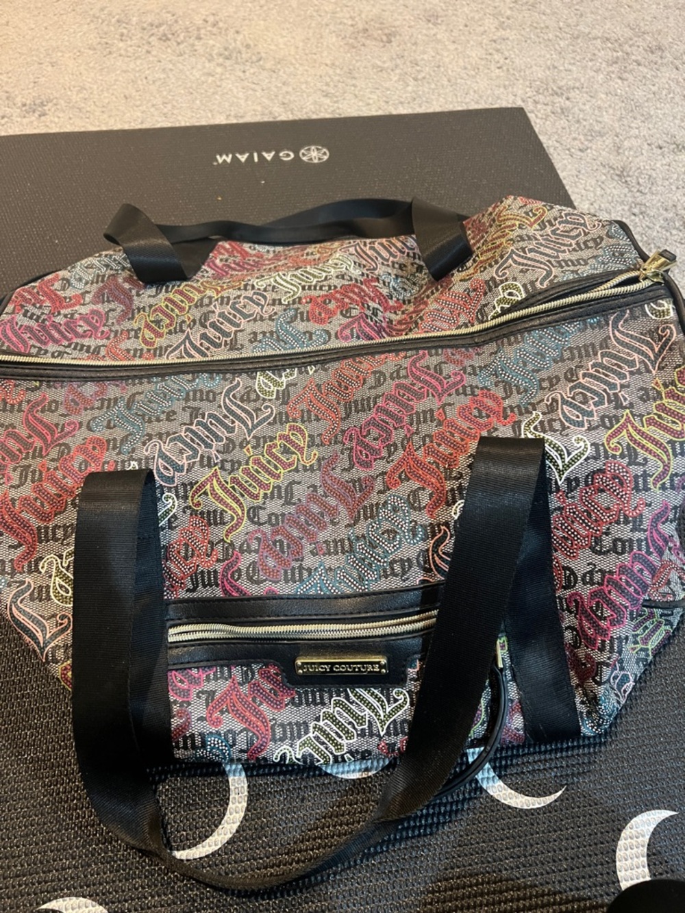 Juicy Couture Multicolor Script Logo Travel Tote